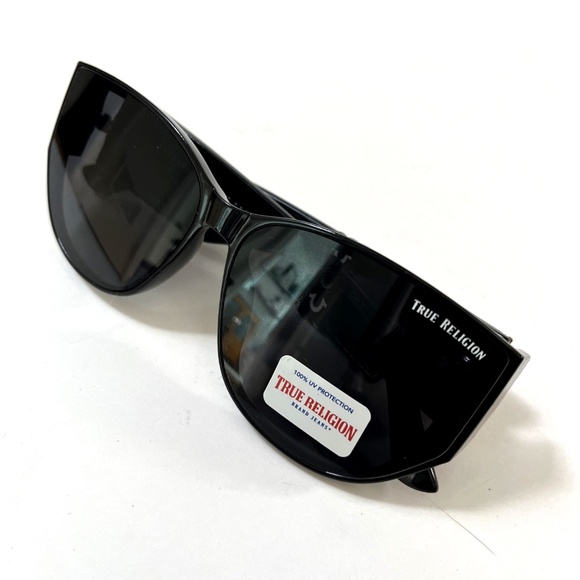 New Original TRUE RELIGION Cat Eye Sunglasses Acetate Logo Embossed Black XX - Picture 6 of 6